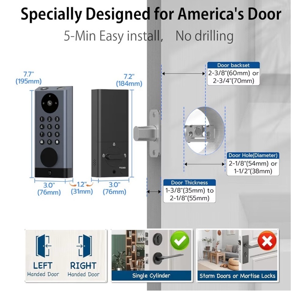 Smart Door Lock with Keypad and App Control 024 - Picture 5 of 7